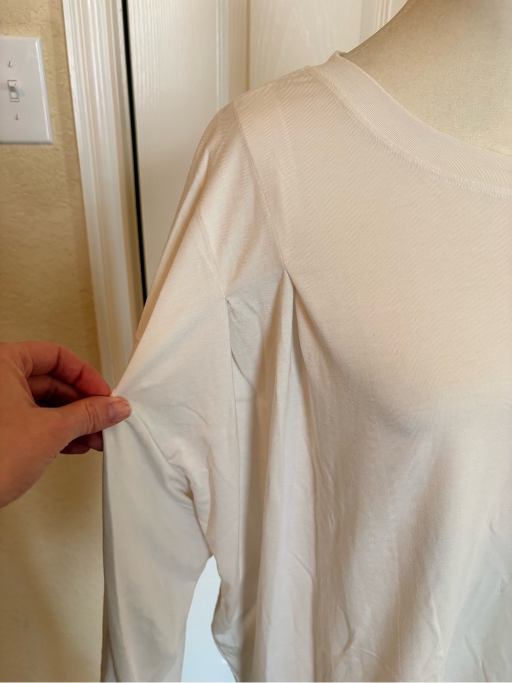 Athleta Long-Sleeve Crewneck Top in Cream - Picture 4 of 9